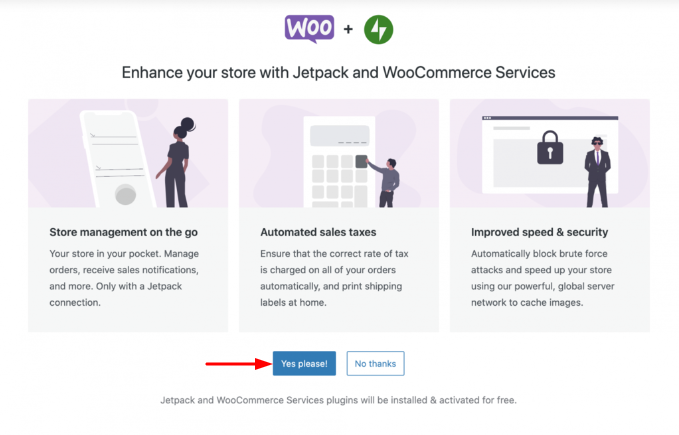 Jetpack and WooCommerce services ad